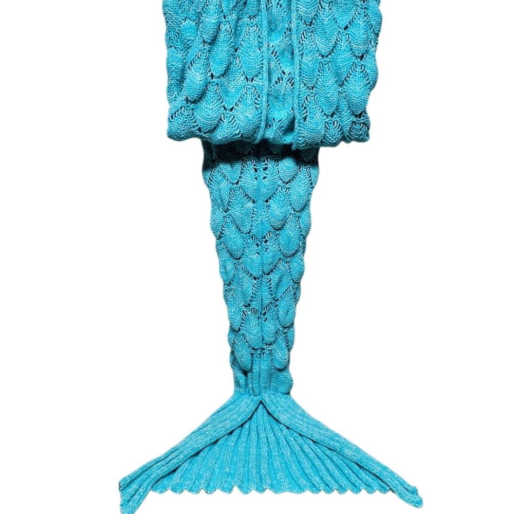 Mermaid Foam Green Blanket For Adults 95" long including the bottom of tail